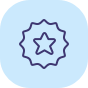 Wellness program icon with stars in blue