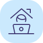 Work from home icon in blue