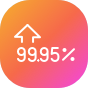 99.95% uptime with upward arrow icon