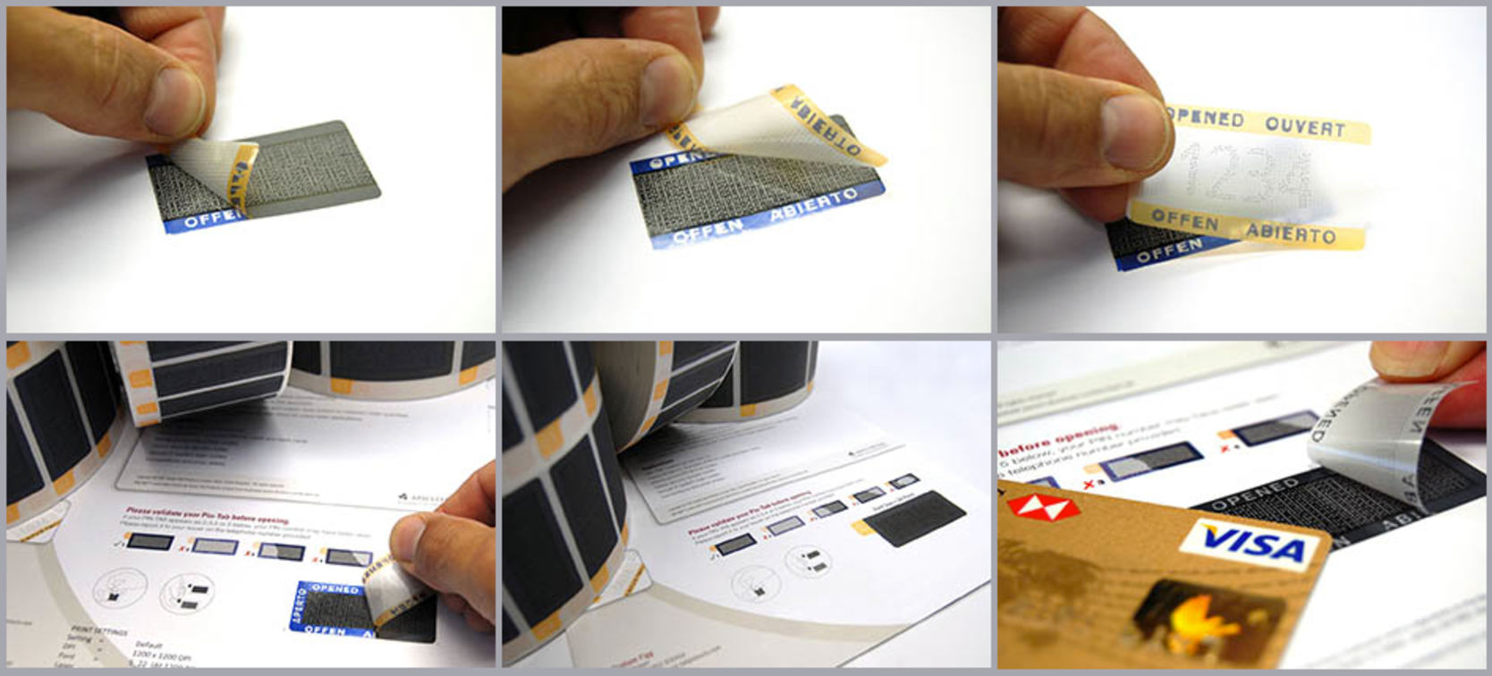 Peeling off and viewing concealed PIN window in 6 pictures