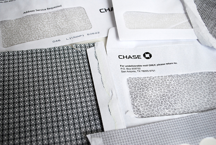 Picture of security envelopes from Chase Bank