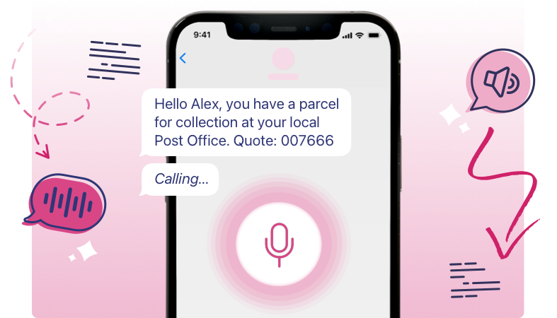 Voice Call Example for Parcel Collection Notification