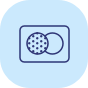 Credit card graphic in blue